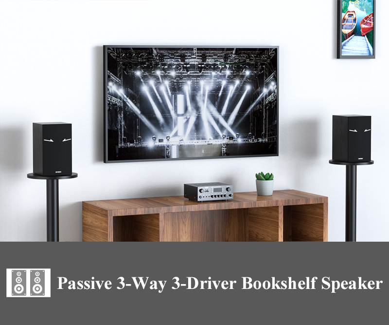 Passive 3-Way 3-Driver Bookshelf Speaker