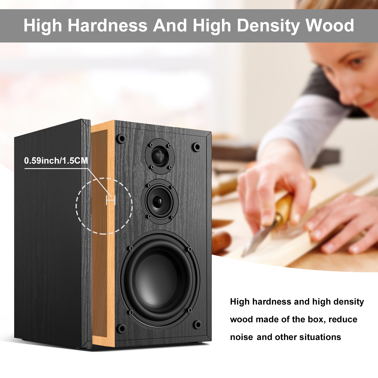 3-way Home Theater Passive  Bookshelf Speakers. - 